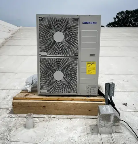 Rooftop mini split ductless units installed.